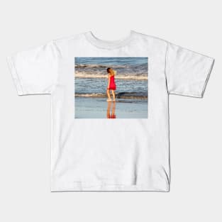 Little Girl On The Beach Kids T-Shirt